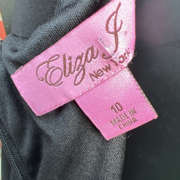 Eliza J New York Sleeveless Back Zip Knee Length Dress Black Size 10 - Picture 7 of 9